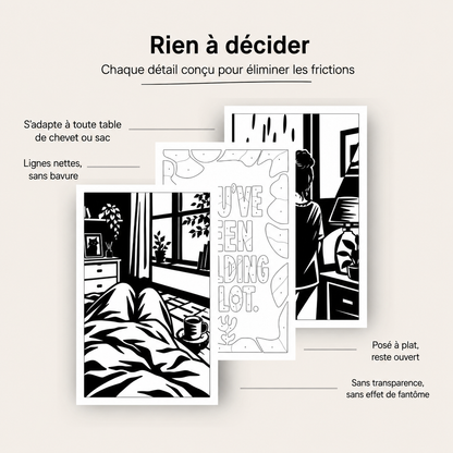 Livre de coloriage à une seule couleur – Édition Reset®