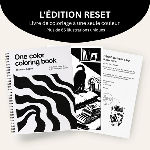 Livre de coloriage à une seule couleur – Édition Reset®