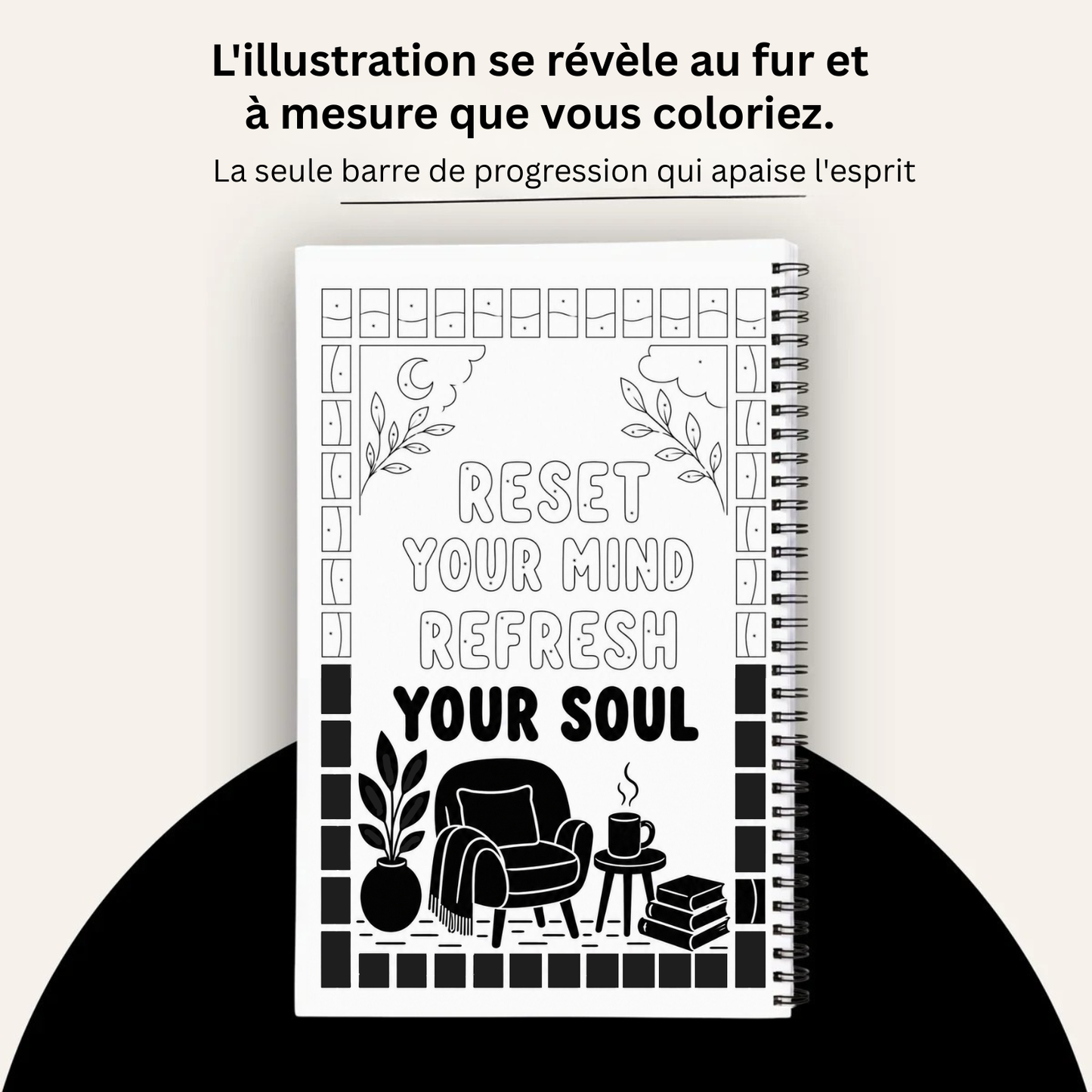 Livre de coloriage à une seule couleur – Édition Reset®