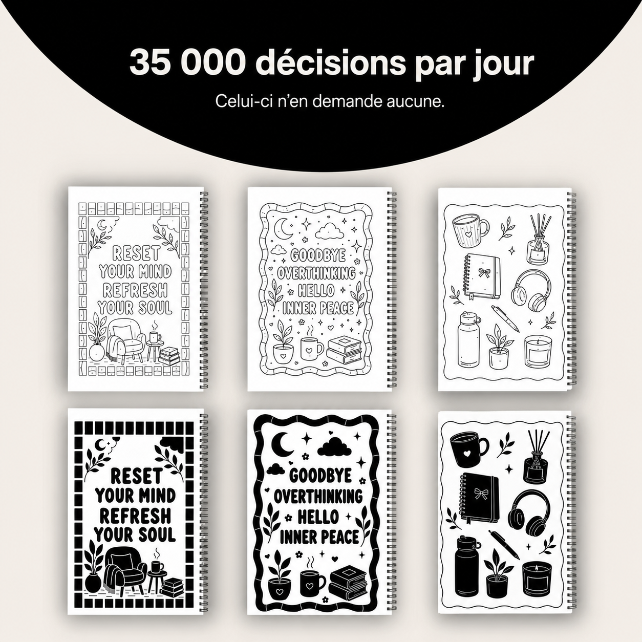Livre de coloriage à une seule couleur – Édition Reset®
